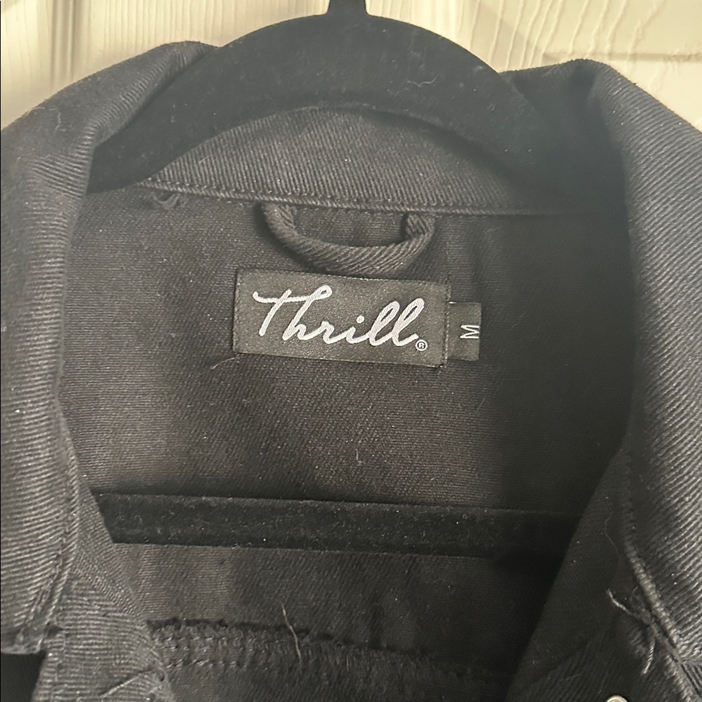 Thrill Black Ripped Denim Jacket - Picture 6 of 9